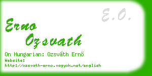 erno ozsvath business card