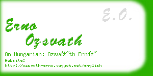 erno ozsvath business card